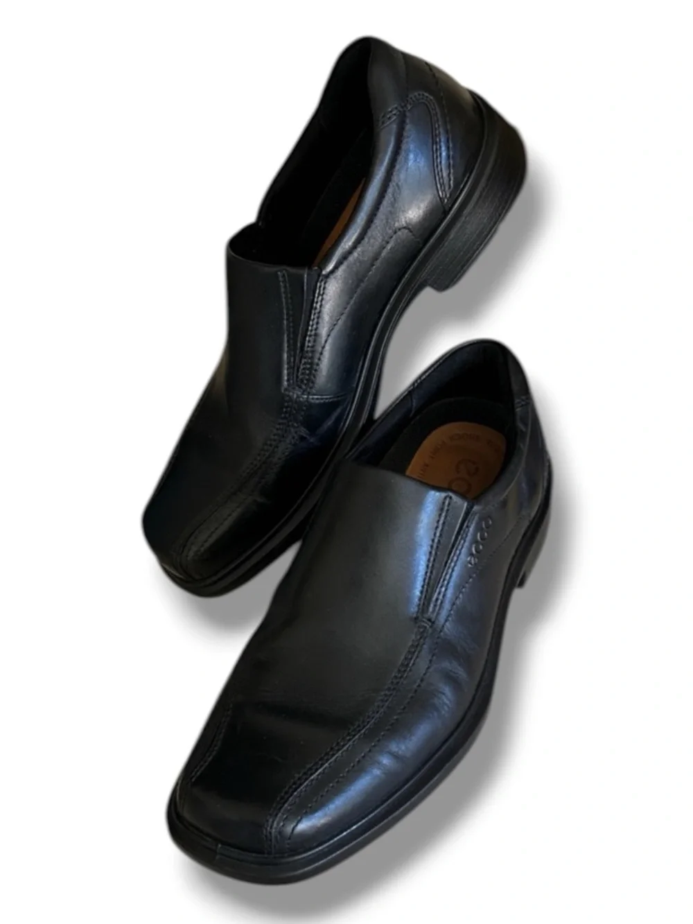 Ecco Classic Black Leather Helenski Loafer Slip-on Men's Size EU40 US 6-6.5